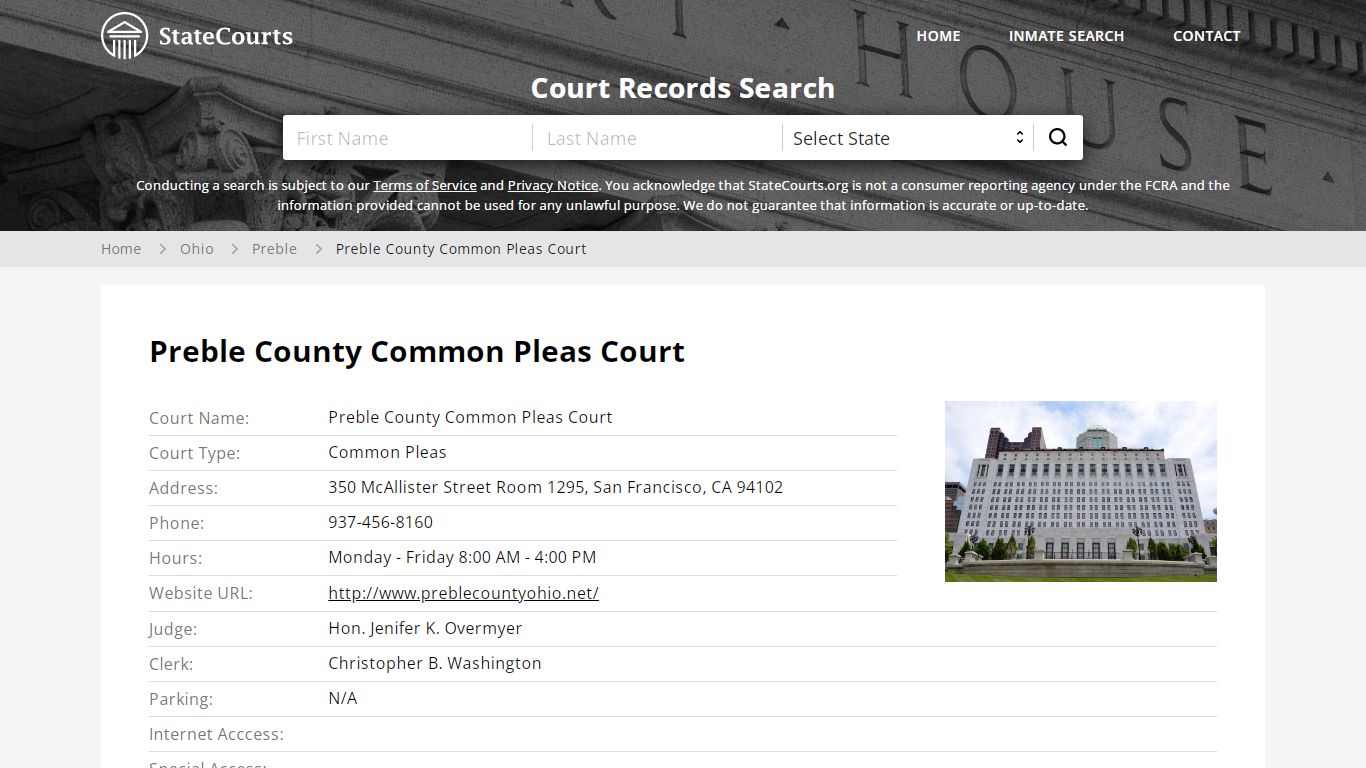 Preble County Common Pleas Court - State Courts